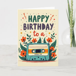 Tarjeta de cumpleaños de música nostálgica