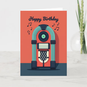 Tarjeta de cumpleaños de música retro