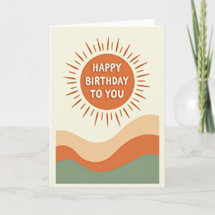 Tarjeta de cumpleaños de naranja cálido