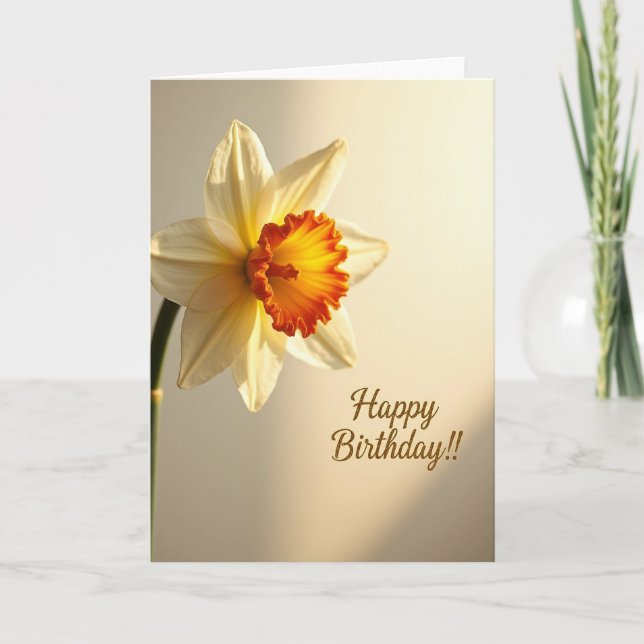 Tarjeta de cumpleaños de narciso dorado (Anverso)