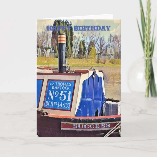 TARJETA DE CUMPLEAÑOS DE NARROWBOATS (Anverso)