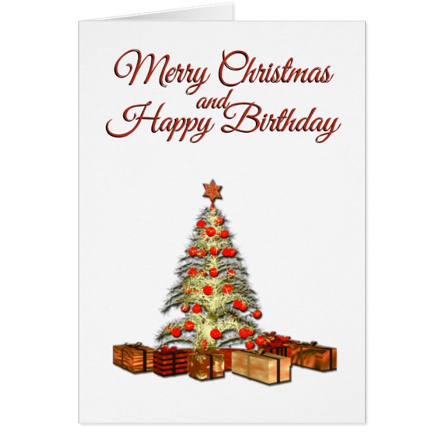 Tarjeta de cumpleaños de Navidad (Frente)