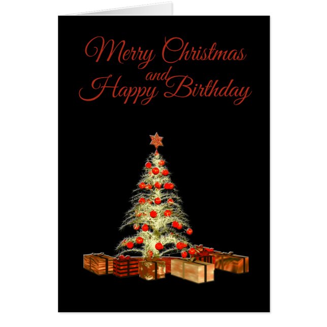 Tarjeta de cumpleaños de Navidad (Frente)