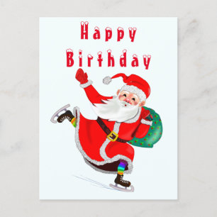 Tarjeta de cumpleaños de Navidad de Papá Noel