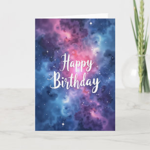 Tarjeta de cumpleaños de nebulosa cósmica