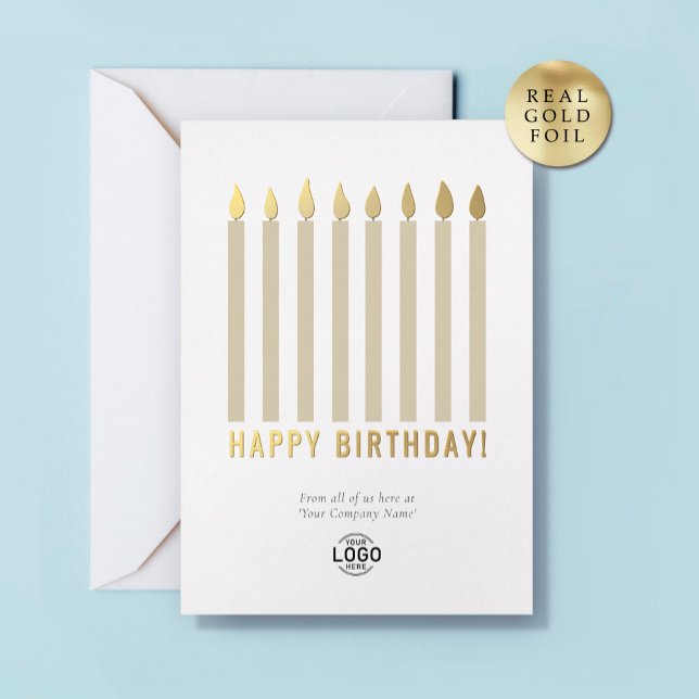 Tarjeta de cumpleaños de negocio con velas de pape (Subido por el creador)