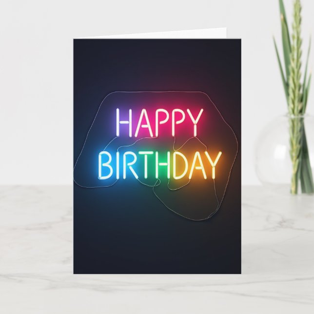 Tarjeta de cumpleaños de neón (Anverso)