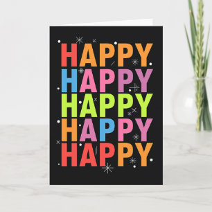 Tarjeta de cumpleaños de neón vibrante