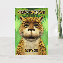 Tarjeta de cumpleaños de Nephew Leopard Jungle