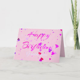 Tarjeta de cumpleaños de nieta Cute Pink Stars