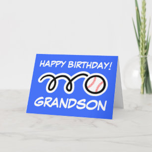 Tarjeta de cumpleaños de nieto con diseño deportiv