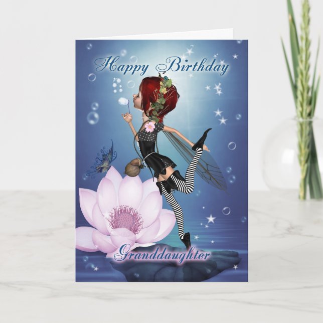 Tarjeta De Cumpleaños De Niña Con Fantasy Water Fa (Anverso)