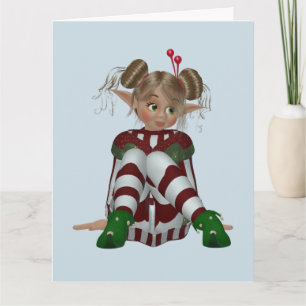 TARJETA DE CUMPLEAÑOS DE NIÑA ELF
