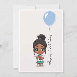 Tarjeta de cumpleaños de niña linda y económica