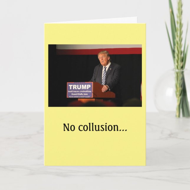Tarjeta de cumpleaños de "ninguna colusión" del (Anverso)