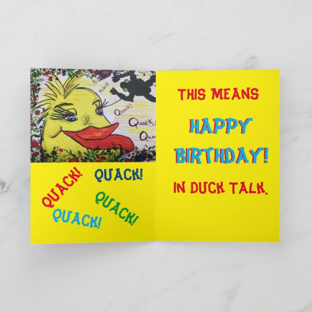Tarjeta de cumpleaños de niño pato (Interior)