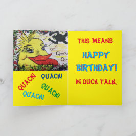 Tarjeta de cumpleaños de niño pato