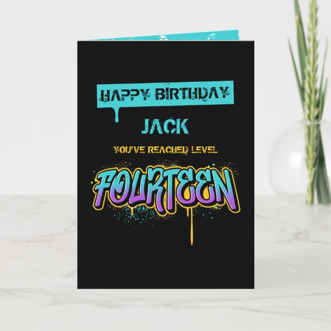 Tarjeta de cumpleaños de nivel catorce (Anverso)