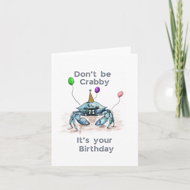 Tarjeta de cumpleaños de no ser cangrejo (Anverso)