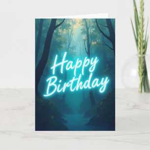 Tarjeta de cumpleaños de noche brillante