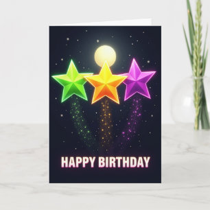 Tarjeta de cumpleaños de noche estrellada