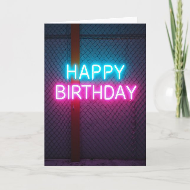 Tarjeta de cumpleaños de noche urbana (Anverso)