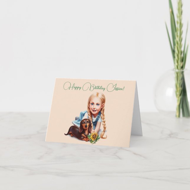 Tarjeta de cumpleaños de nombre de Chica personali (Anverso)