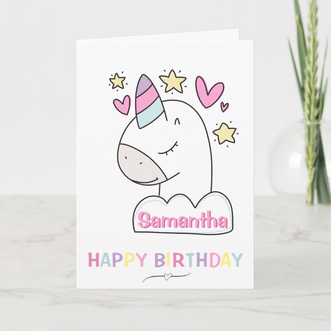 Tarjeta de cumpleaños de nombre personalizado de U (Anverso)