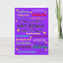 Tarjeta de cumpleaños de nombre personalizado: múl