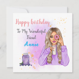 Tarjeta de cumpleaños de nombre único personalizad