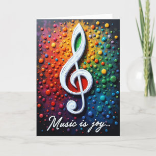 Tarjeta de cumpleaños de nota musical vibrante