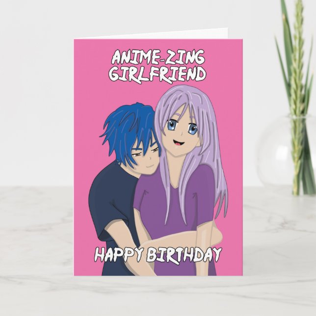 Tarjeta de cumpleaños de Novia Asombrosa Anime (Anverso)