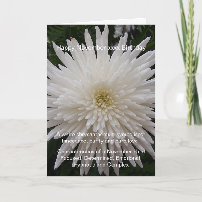 Tarjeta de cumpleaños de noviembre (Anverso)