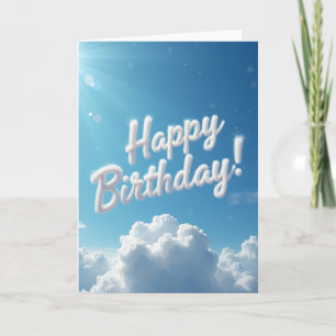 Tarjeta de cumpleaños de nube esponjosa