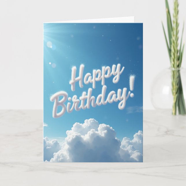 Tarjeta de cumpleaños de nube esponjosa (Anverso)