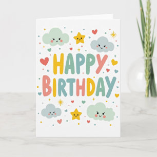 Tarjeta de cumpleaños de nube pastel