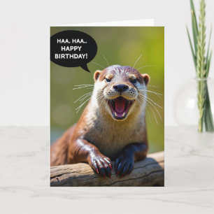 Tarjeta de cumpleaños de nutria juguetona