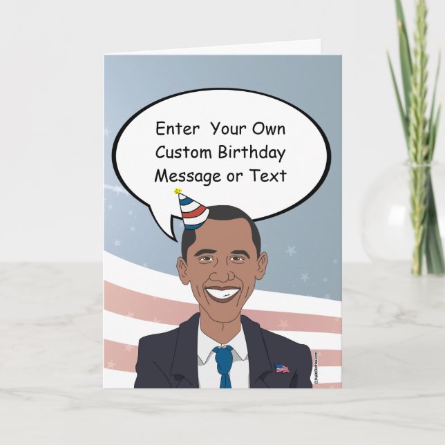Tarjeta de cumpleaños de Obama - Personalizar su m (Anverso)