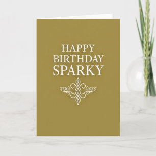 Tarjeta de cumpleaños de ocre dorado