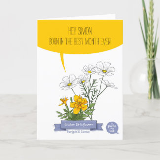 Tarjeta de cumpleaños de octubre, nace en el mejor