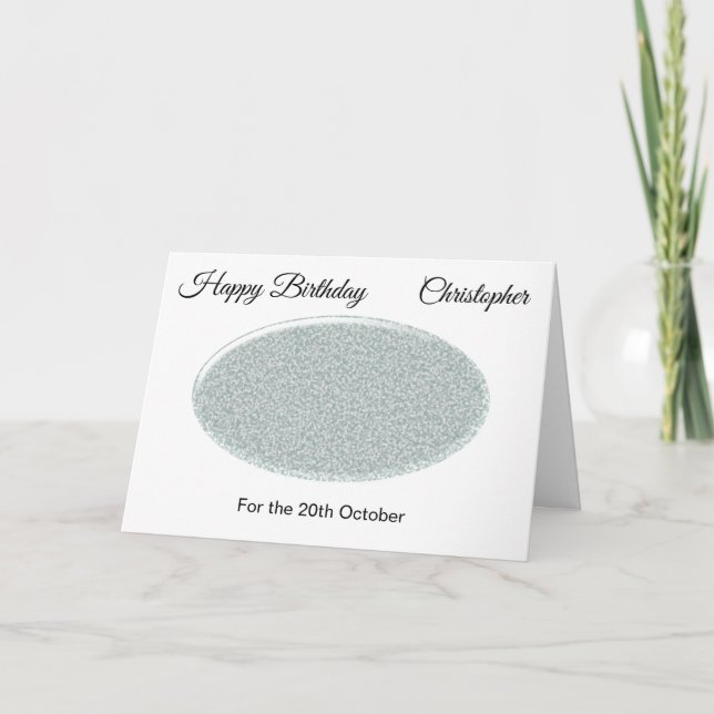 Tarjeta de cumpleaños de octubre - Opal (Anverso)