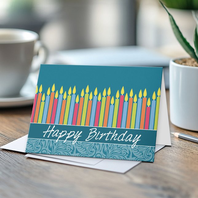 Tarjeta de cumpleaños de Office con velas (Custom Greeting Card)