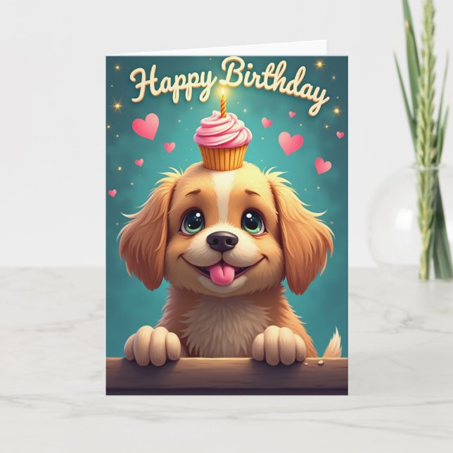 Tarjeta de cumpleaños de ojos verdes (Anverso)
