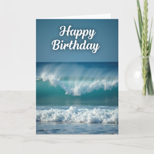 Tarjeta de cumpleaños de ola crestada (Anverso)