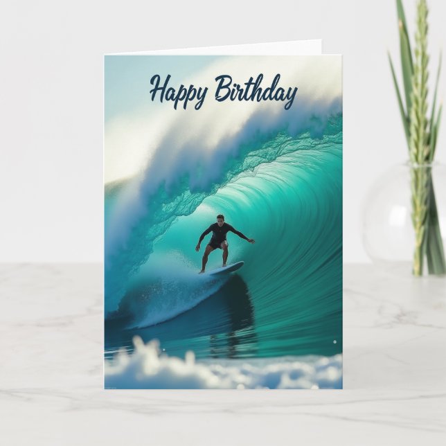 Tarjeta de cumpleaños de ola de barril (Anverso)