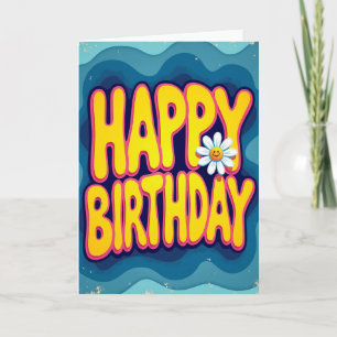 Tarjeta de cumpleaños de onda vibrante