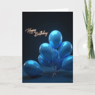 Tarjeta de cumpleaños de Orbes Azules Luminosos
