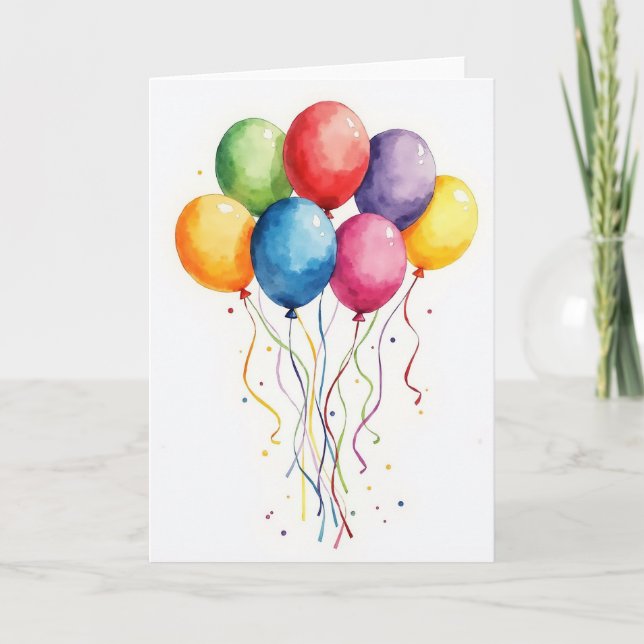 Tarjeta de cumpleaños de orbes vibrantes (Anverso)