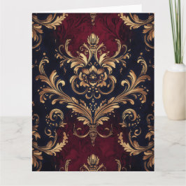 Tarjeta de cumpleaños de oro crimson