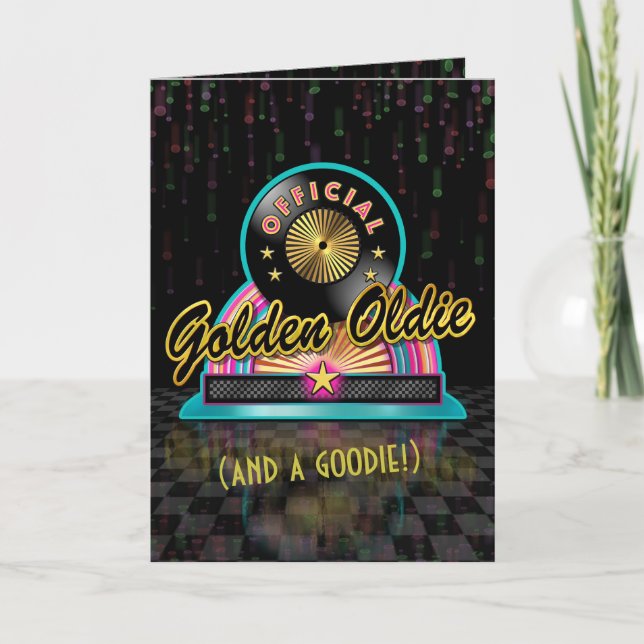 Tarjeta de cumpleaños de oro del Oldie (Anverso)
